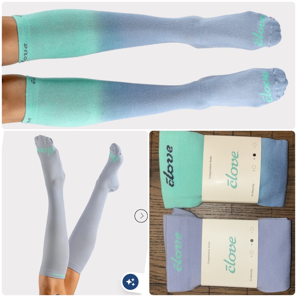 2 Pairs of NEW Women’s Clove Compression Socks Size Medium (8 - 11.5)
